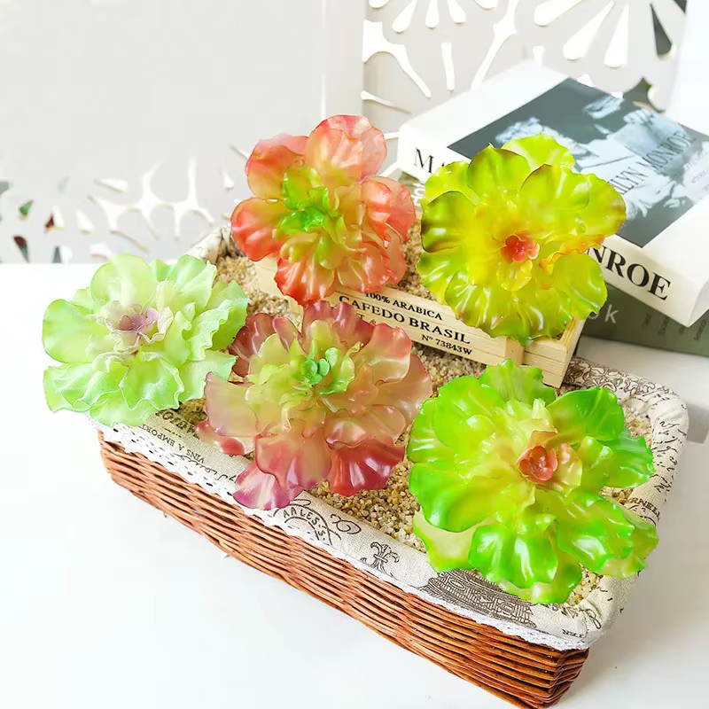 39Styles grandes plantes succulentes artificielles floquées vert rose violet maison jardin bricolage arrangement floral