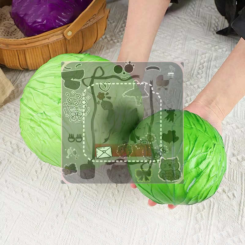 Chou artificiel, modèle de chou simulé vert/violet