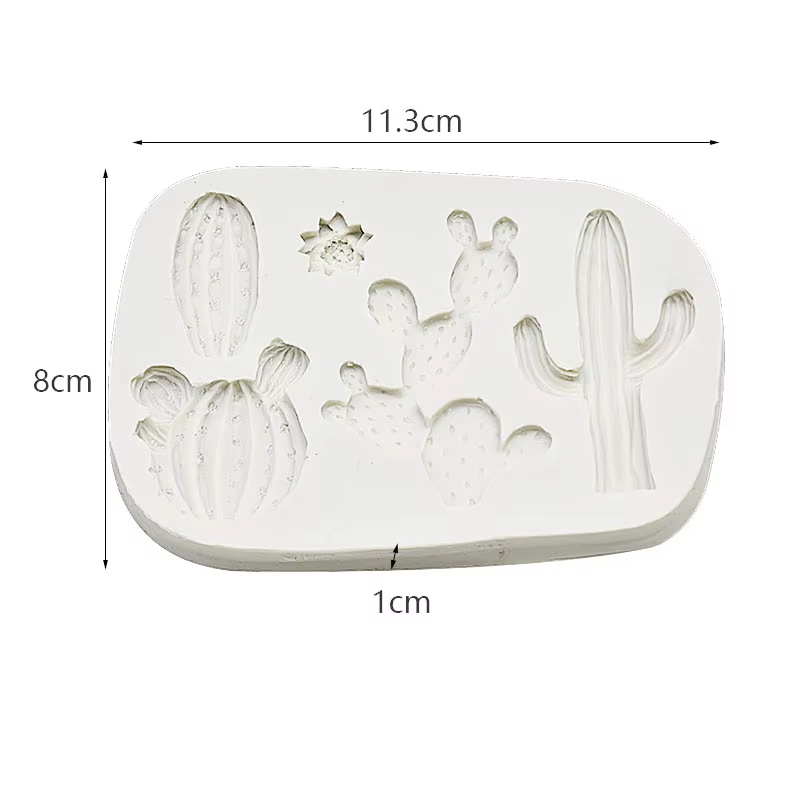 Moule en Silicone plante Cactus pour décoration de gâteau Fondant Cupcakes Sugarcraft biscuits bonbons cartes et argile résine outils de cuisson M2636