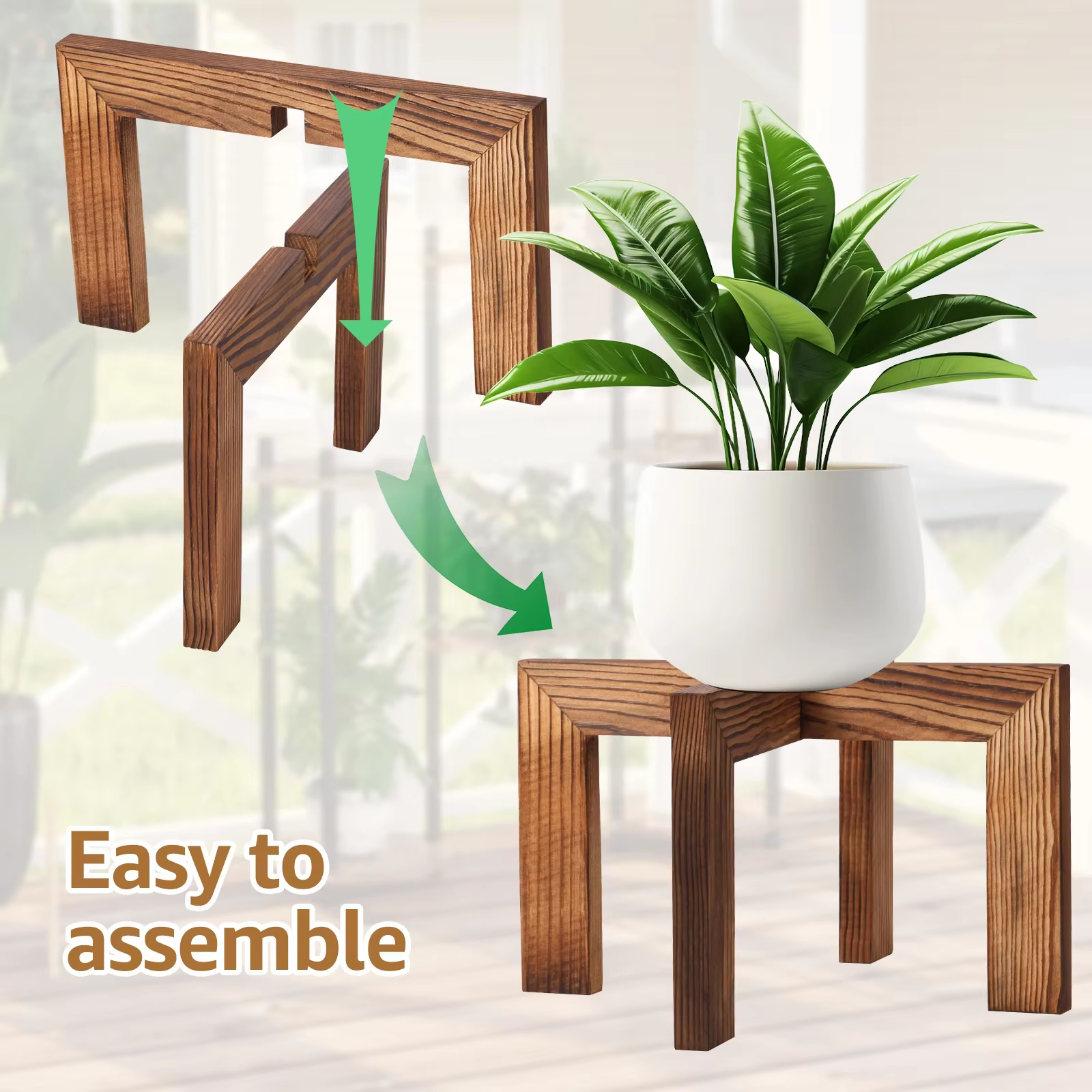 Support pour plantes en bois