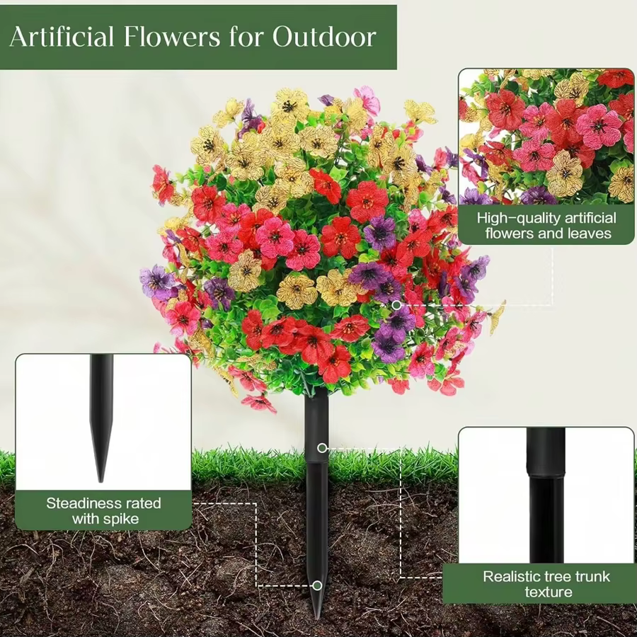 Fleurs artificielles Coloré Boule Sol Insertion Plantes De Soie De Mariage Arc Couronne Maison Décor