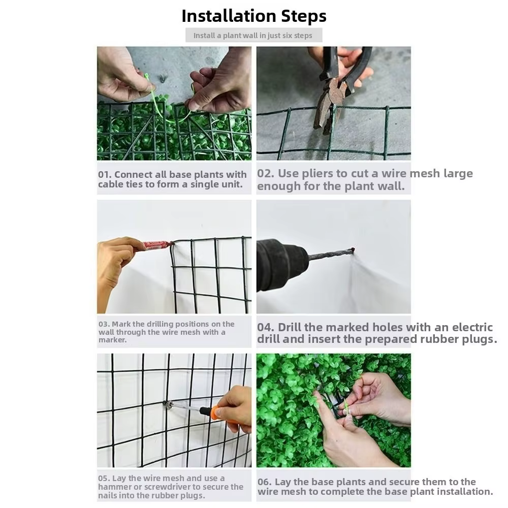 Panneau mural de plantes artificielles
