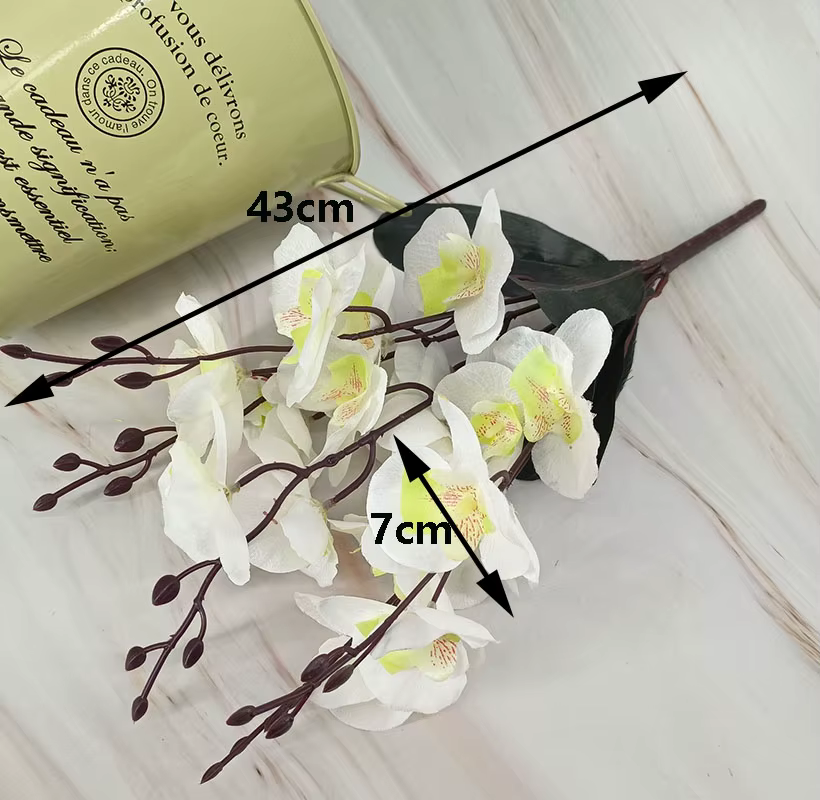 Fleur artificielle d'orchidée papillon à 5 fourchues