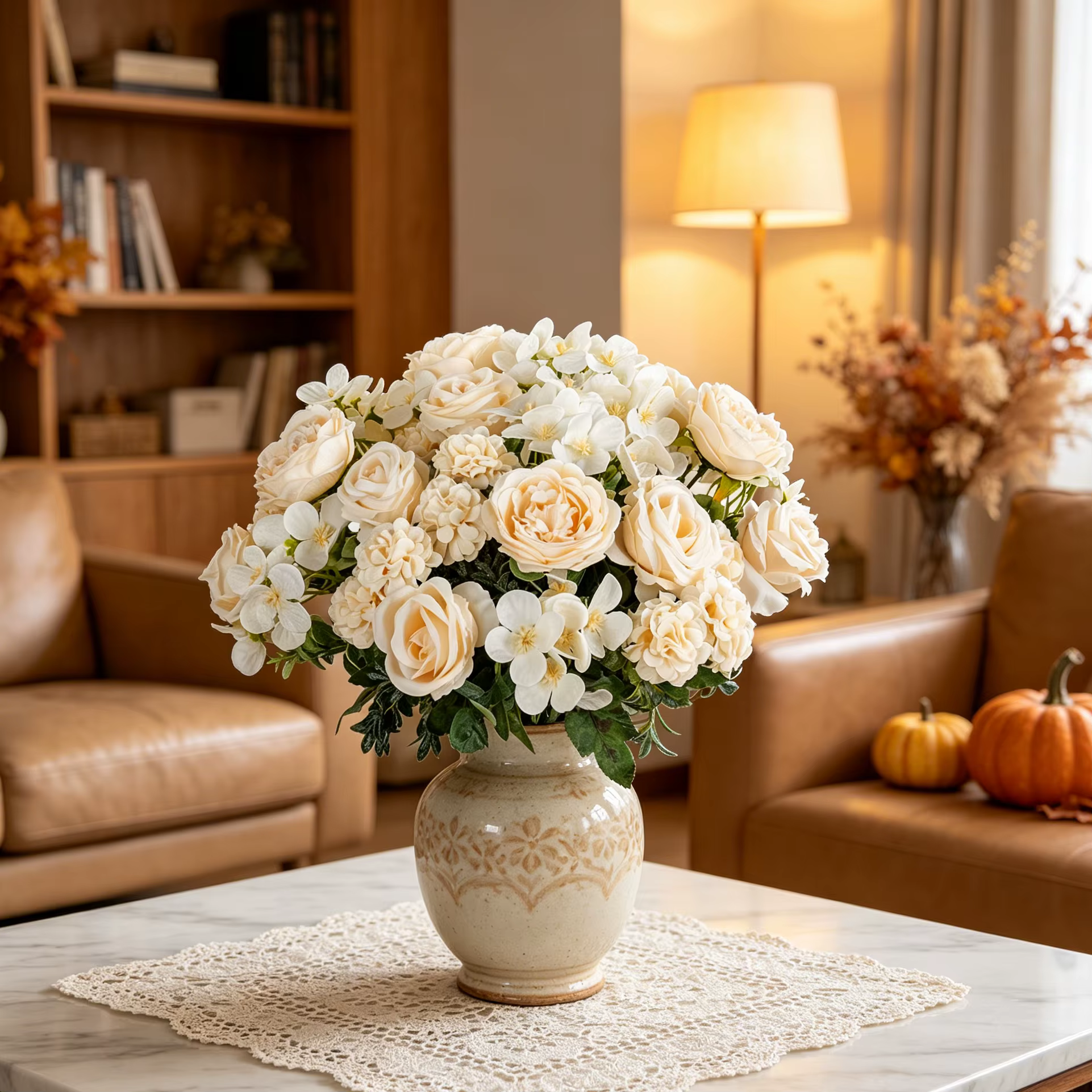 Fleurs artificielles en soie : pivoine
