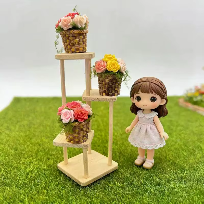Mini fleurs en pot, panier de fleurs