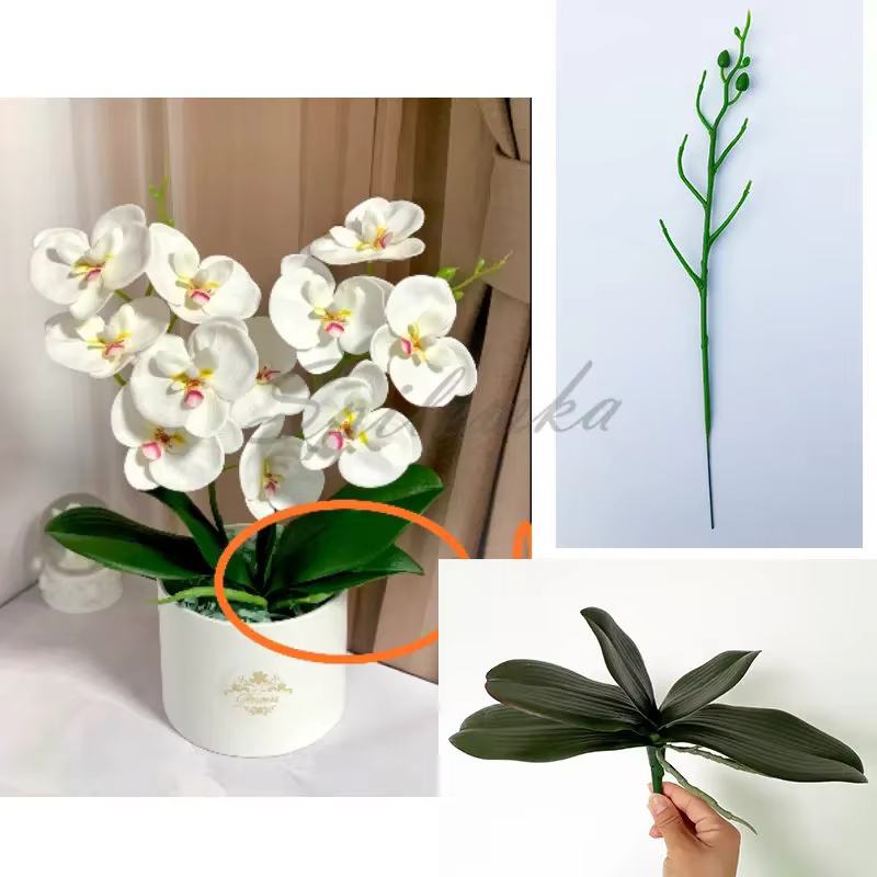 Haute qualité papillon orchidée tête Phalaenopsis fleur artificielle Bouquet de mariage bricolage boîte-cadeau fête