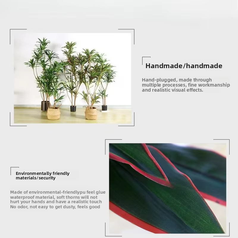 Plante verte simulée velours haut de gamme fer brésilien fausse