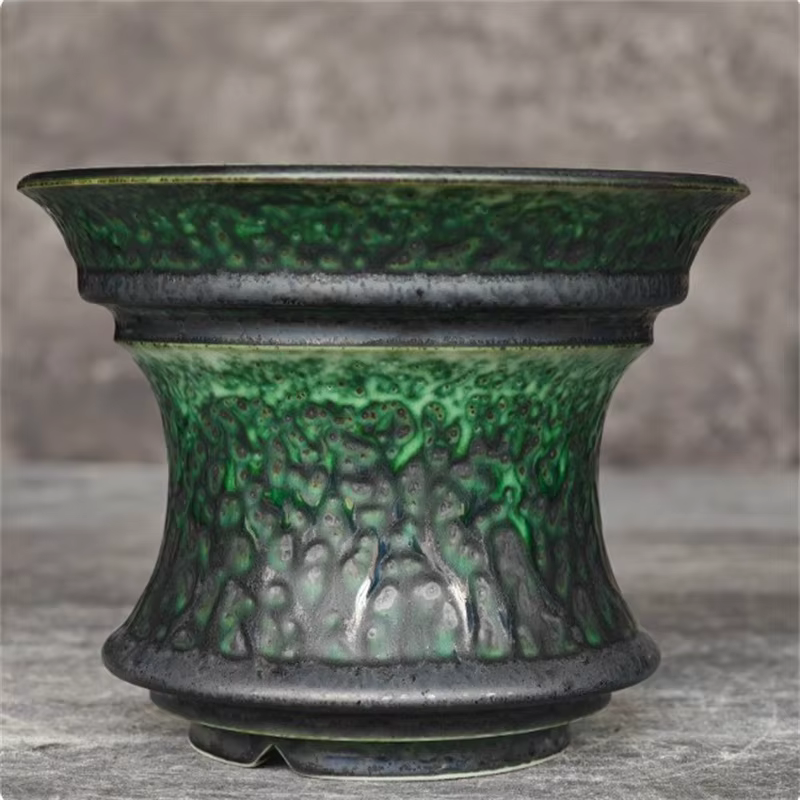  Pot en porcelaine vert algue pour plantes grimpantes
