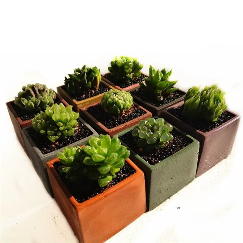 A52E Moule pot fleur en béton sqaure résine ronde plantes succulentes pot silicones moules