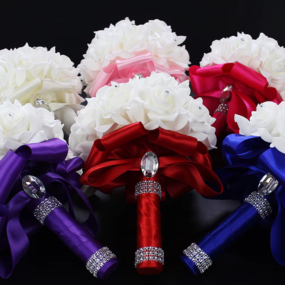Bouquet de Fleurs Artificielles pour Patients et Demoiselles d'Honneur, Accessoires de Mariage, 12 Couleurs