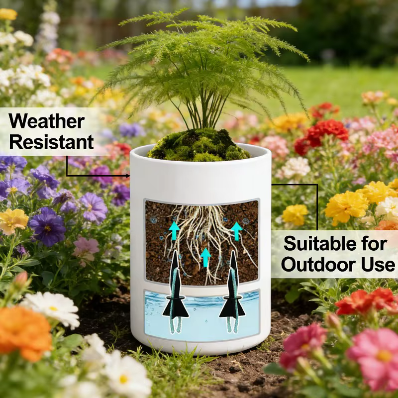 50x pics d'arrosage automatique pour plantes avec cordes en coton