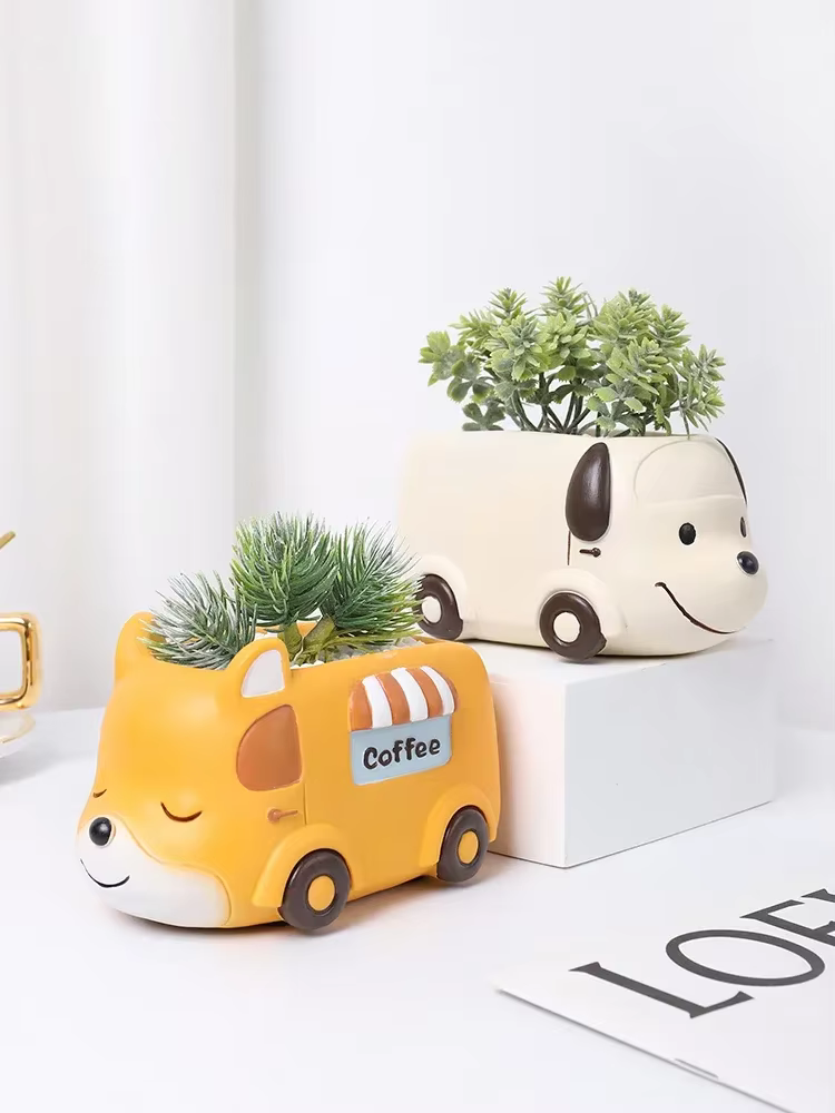 Pot de plantes succulentes en résine