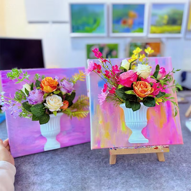Vase mural demi-cercle blanc pour arrangement floral DIY