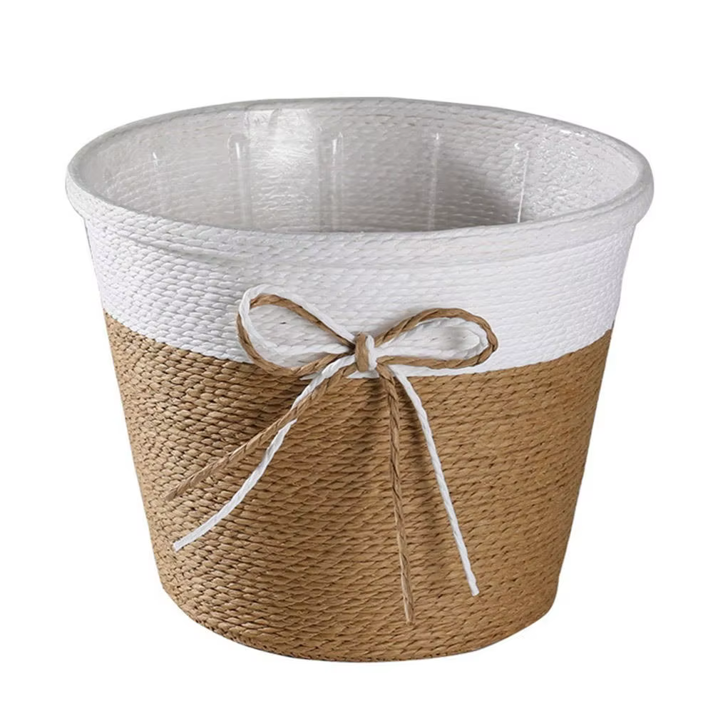 Pot de fleur tressé en corde de papier