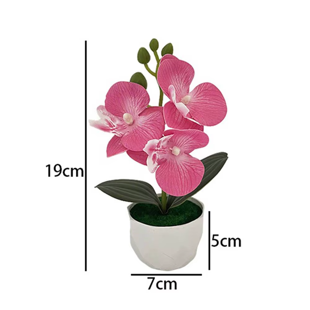 Trois simulés papillon orchidée diamant bonsaï petits ornements hôtel chez l'habitant ensemble de bureau Mini poterie de plante verte