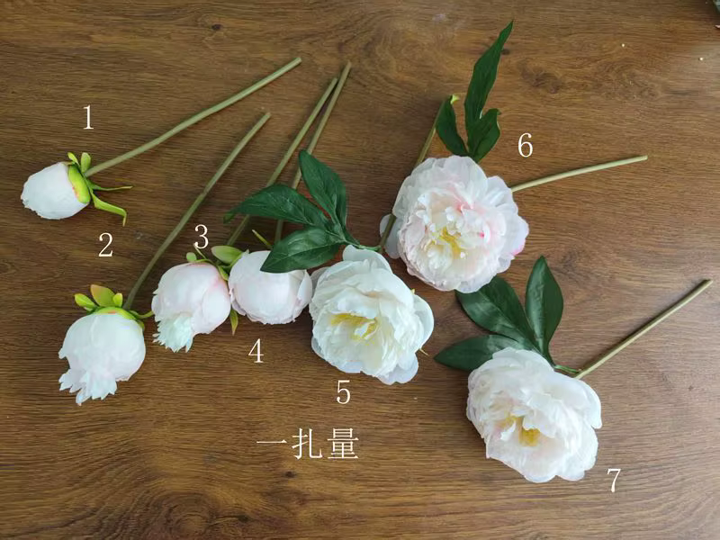 Lot de 6 fleurs de pivoine artificielles