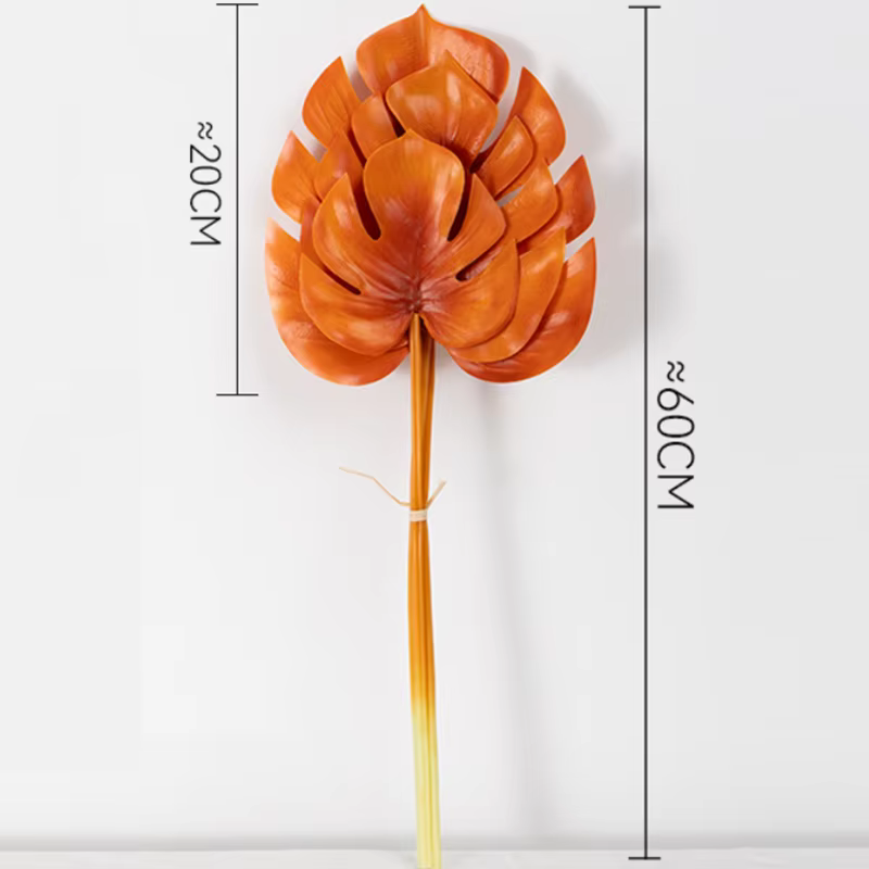 Lot de 5 feuilles de Monstera artificielles en PU