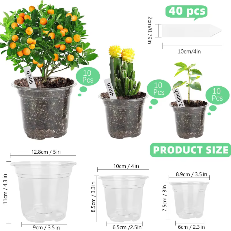 Nouveauté : Pot de pépinière transparent pour orchidées et herbes avec trou de drainage – Pot de fleurs