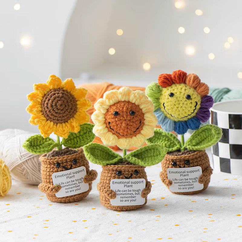 Cactus et tournesol en crochet faits main