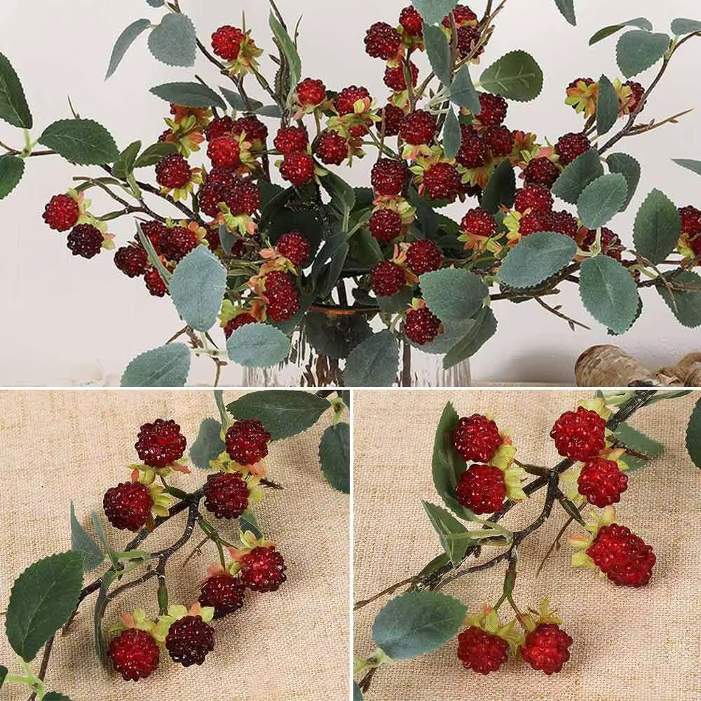 Plante artificielle de framboise rouge élégante