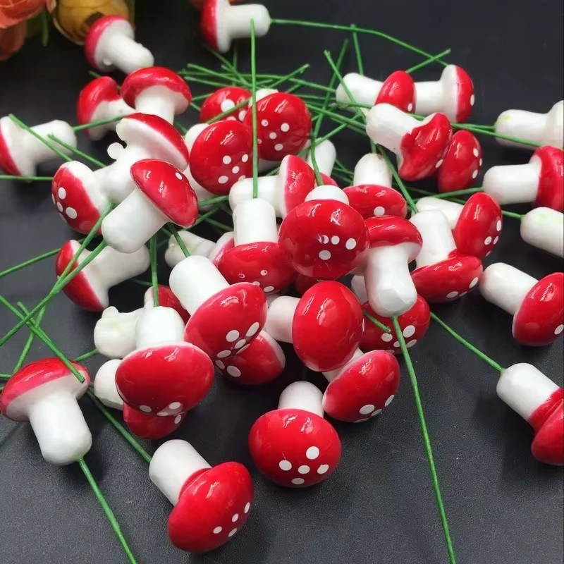100/50/10 PIÈCES Mini Champignons Artificiels en Résine pour Jardin Féerique