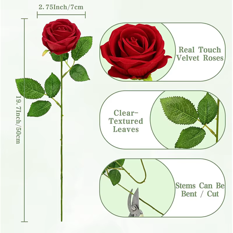 Roses rouges artificielles en vrac