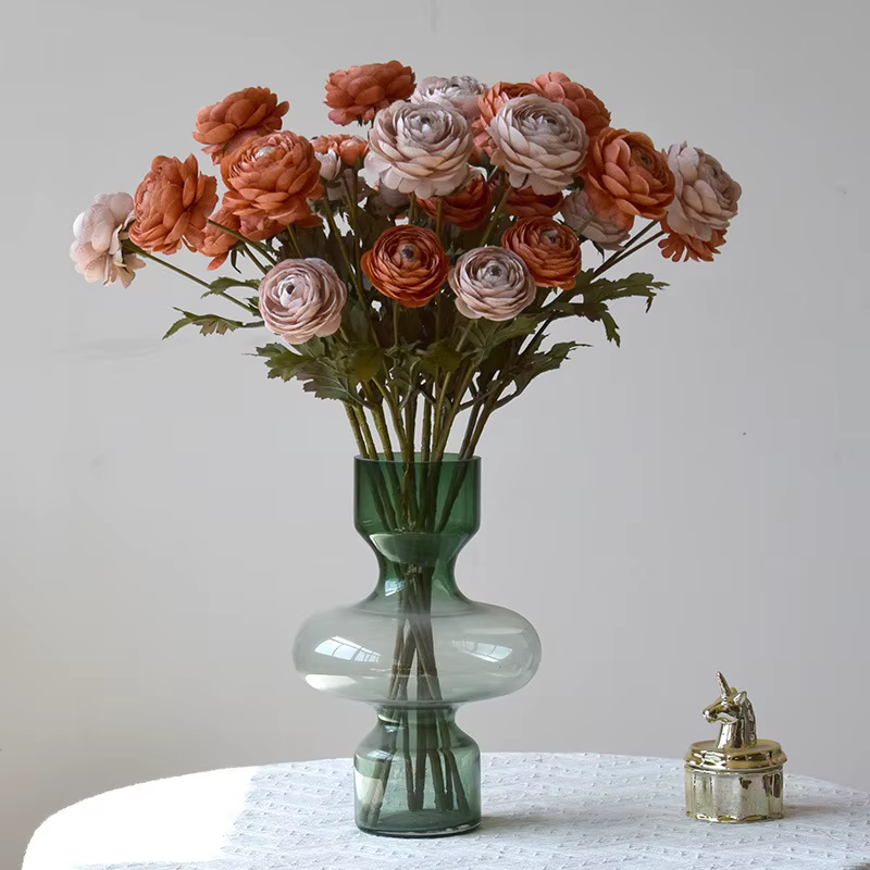 8 pièces de fleurs artificielles classiques européennes en soie