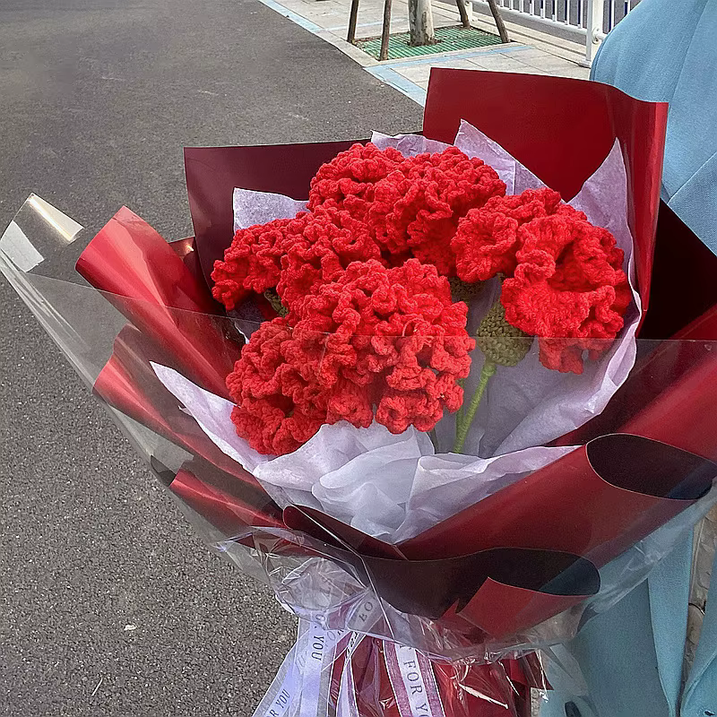 Bouquet de fleurs artificielles tissées à la main