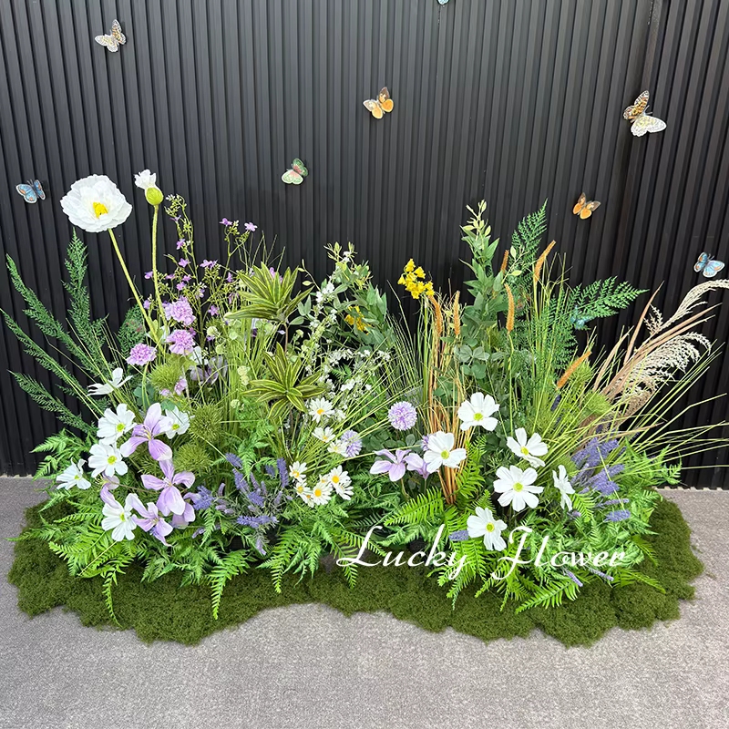 Décoration de mariage style forêt : fleurs artificielles