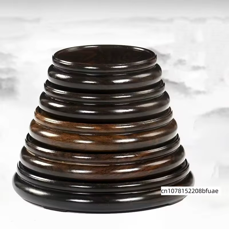 Support de Plante Rond Simple en Bois Massif