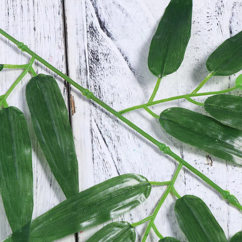 100 pièces plantes vertes feuilles de bambou branche décorative artificielle cadre de porte décoration fils exposés pour l'artisanat