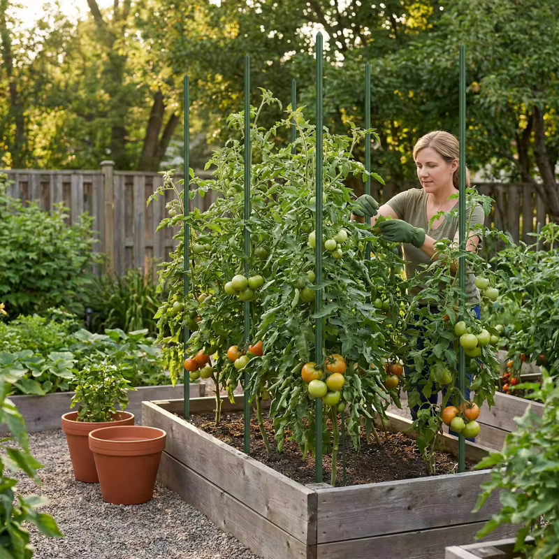 Lot de 20 bâtons de support pour plantes de concombre et de tomate