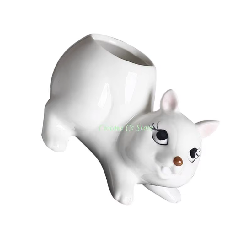 X90F Ceramic Plant Plante Pot Planter Squirrel Forme