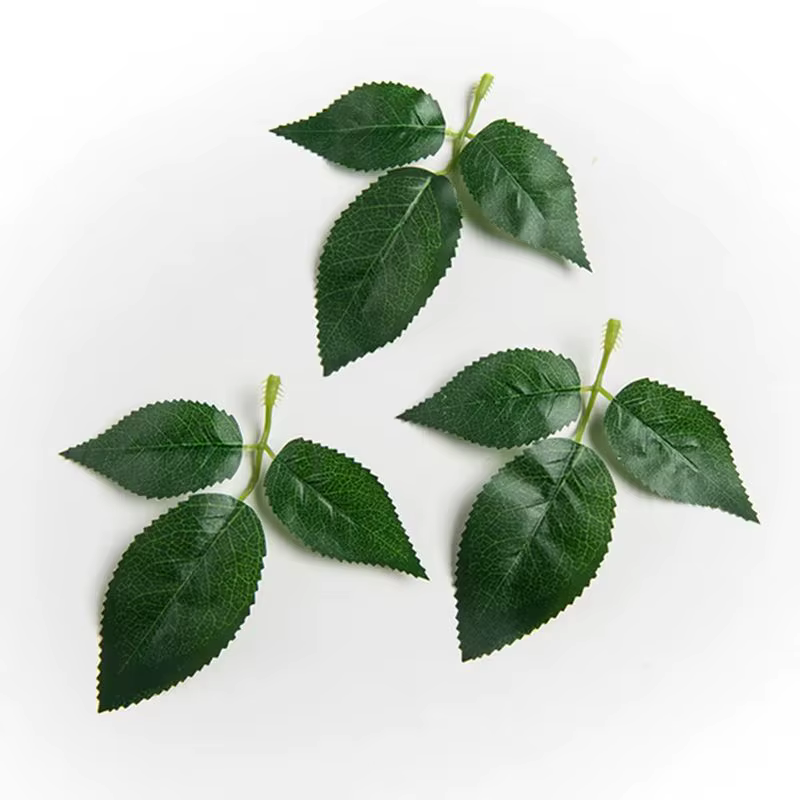 Feuilles vertes en soie pour fleurs artificielles