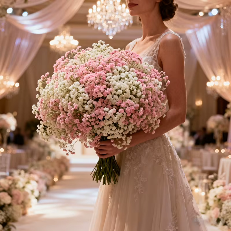 1380 Fleurs, 46 Bouquets de Gypsophile Artificielle 'S Breath' – Toucher Réaliste