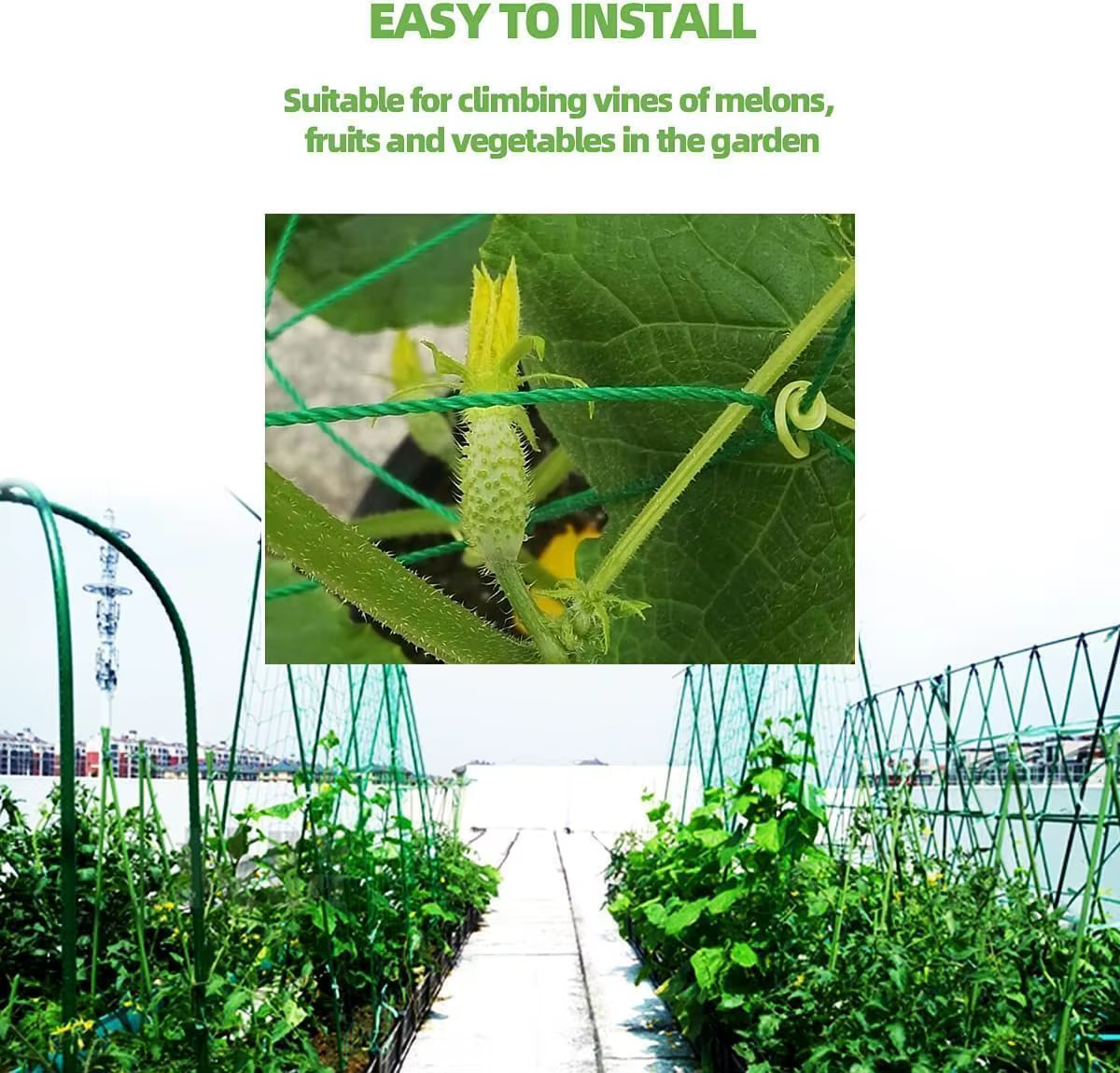 Pergolas pour plantes, filet de culture en polyester robuste
