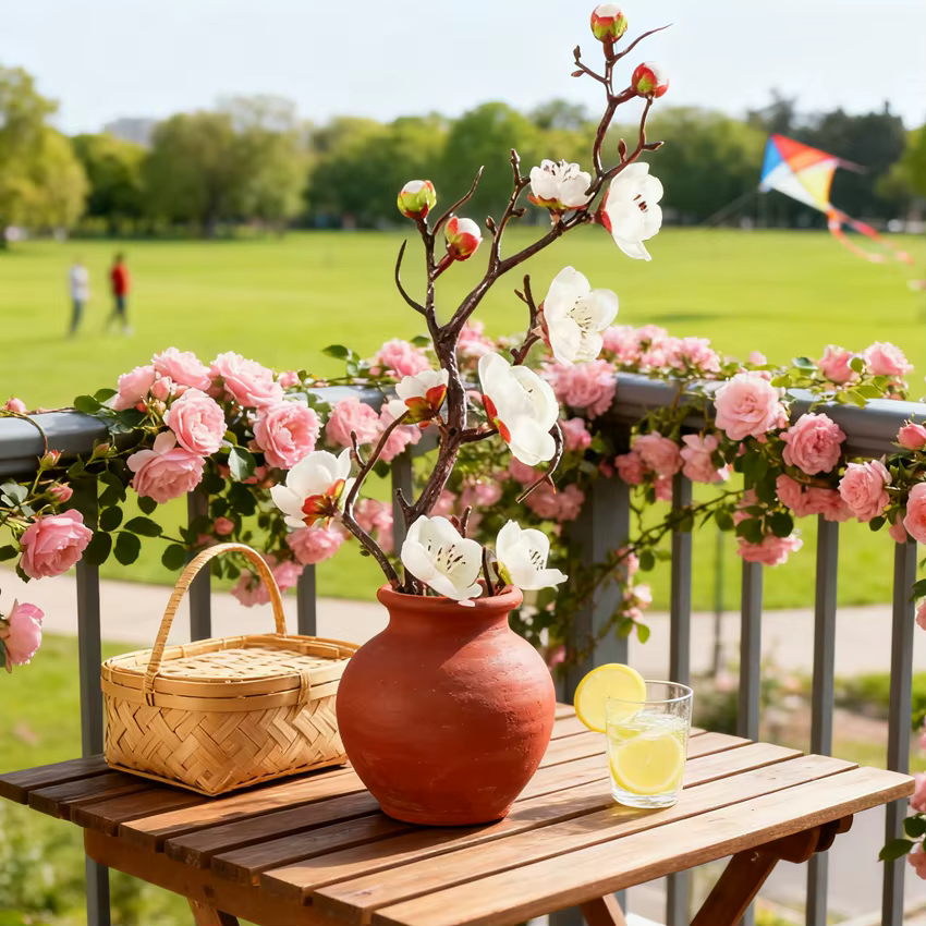 Fleurs artificielles Prunier Pêche Branche