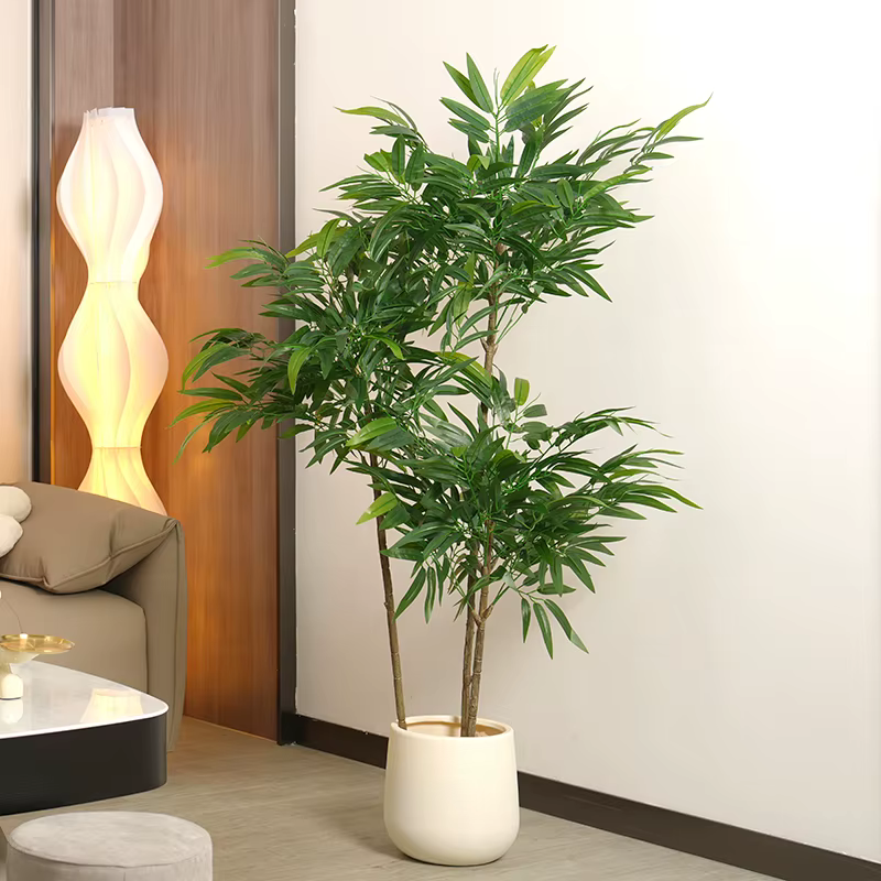 Grandes feuilles de bambou artificielles de 80-180 cm