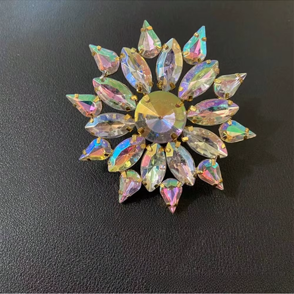 Bague ouverte réglable en forme de fleur, diamant d'eau coloré, goutte d'eau, accessoire de dîner, personnalité exagérée