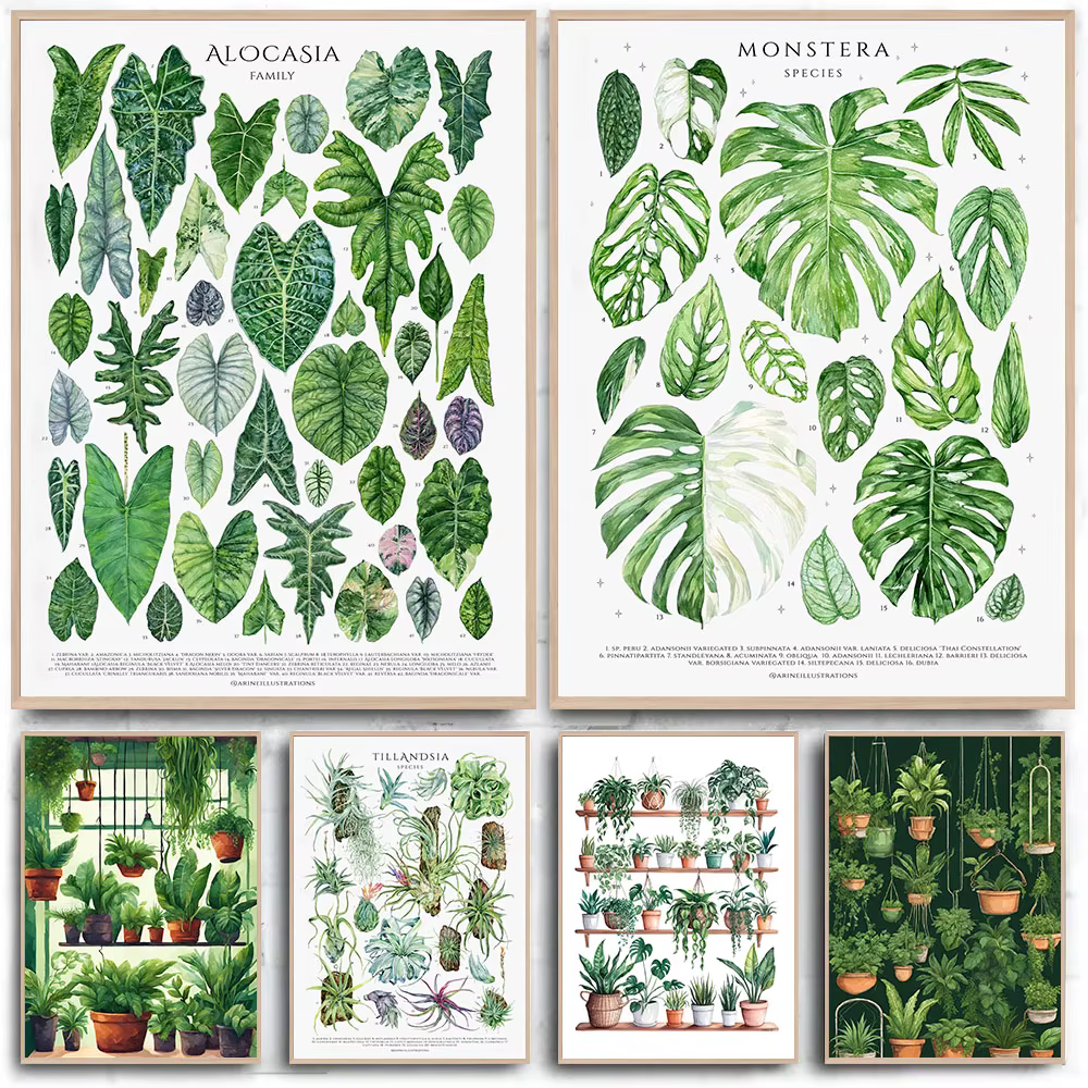 Impression d'art intérieur Feuilles botaniques vertes