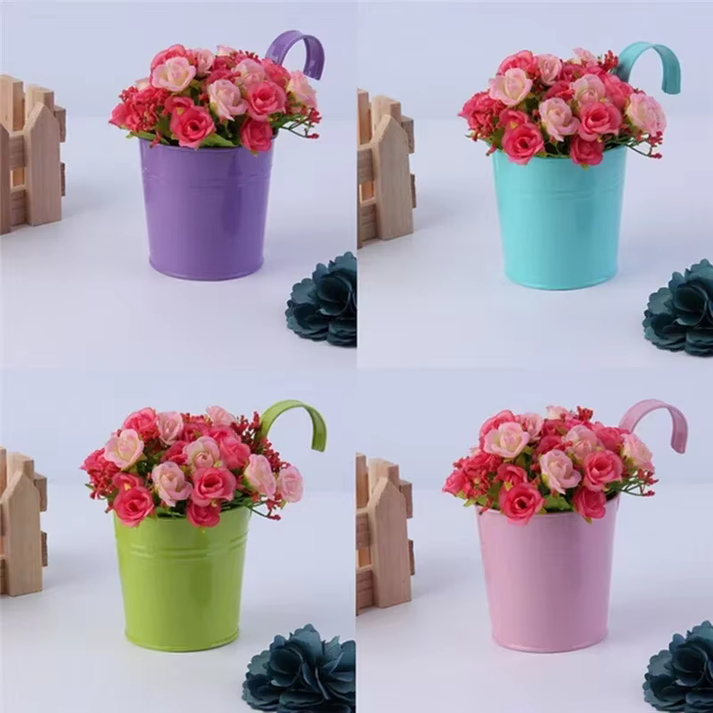 10 couleurs, pots de fleurs et de plantes en métal