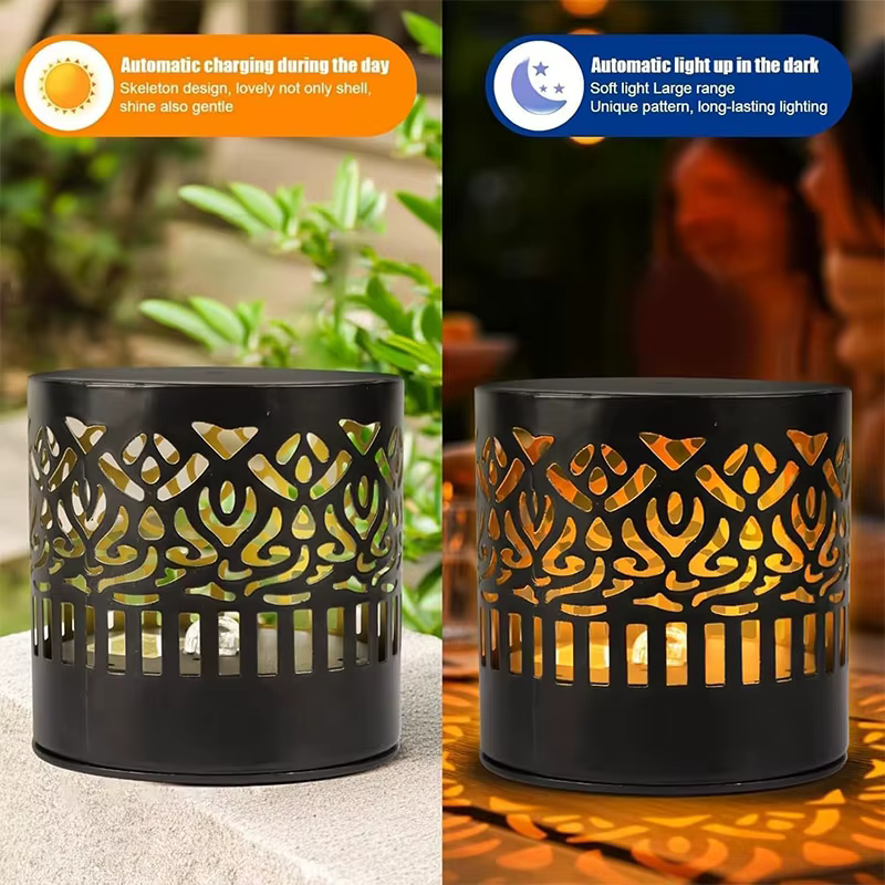 Lampe solaire murale à motif floral, 1 pièce, marche/arrêt automatique, étanche, pour l'extérieur, pour clôture de jardin, Patio, cour, décoration de la maison