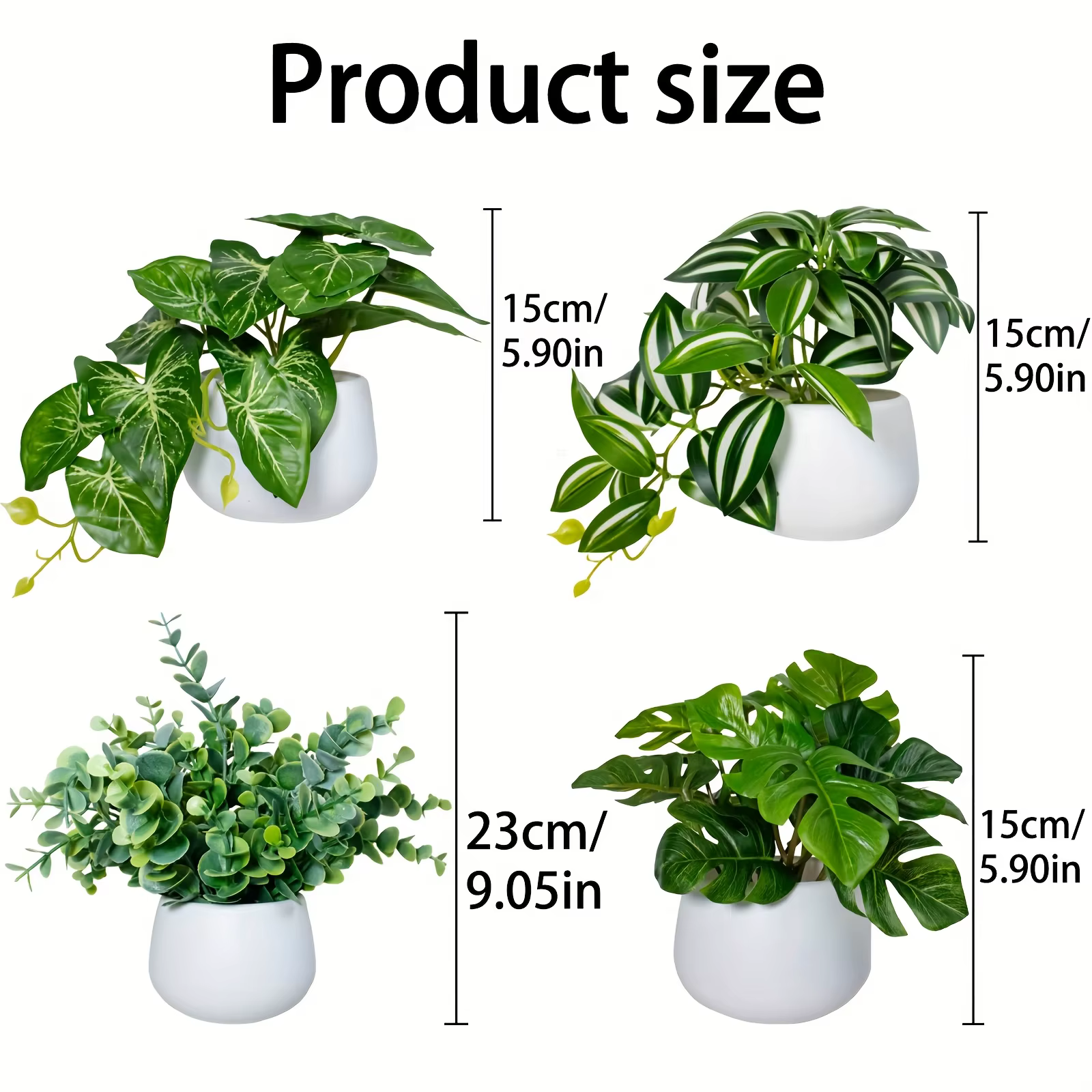 Plantes vertes artificielles en pot pour les rebords de fenêtre et les bureaux à domicile