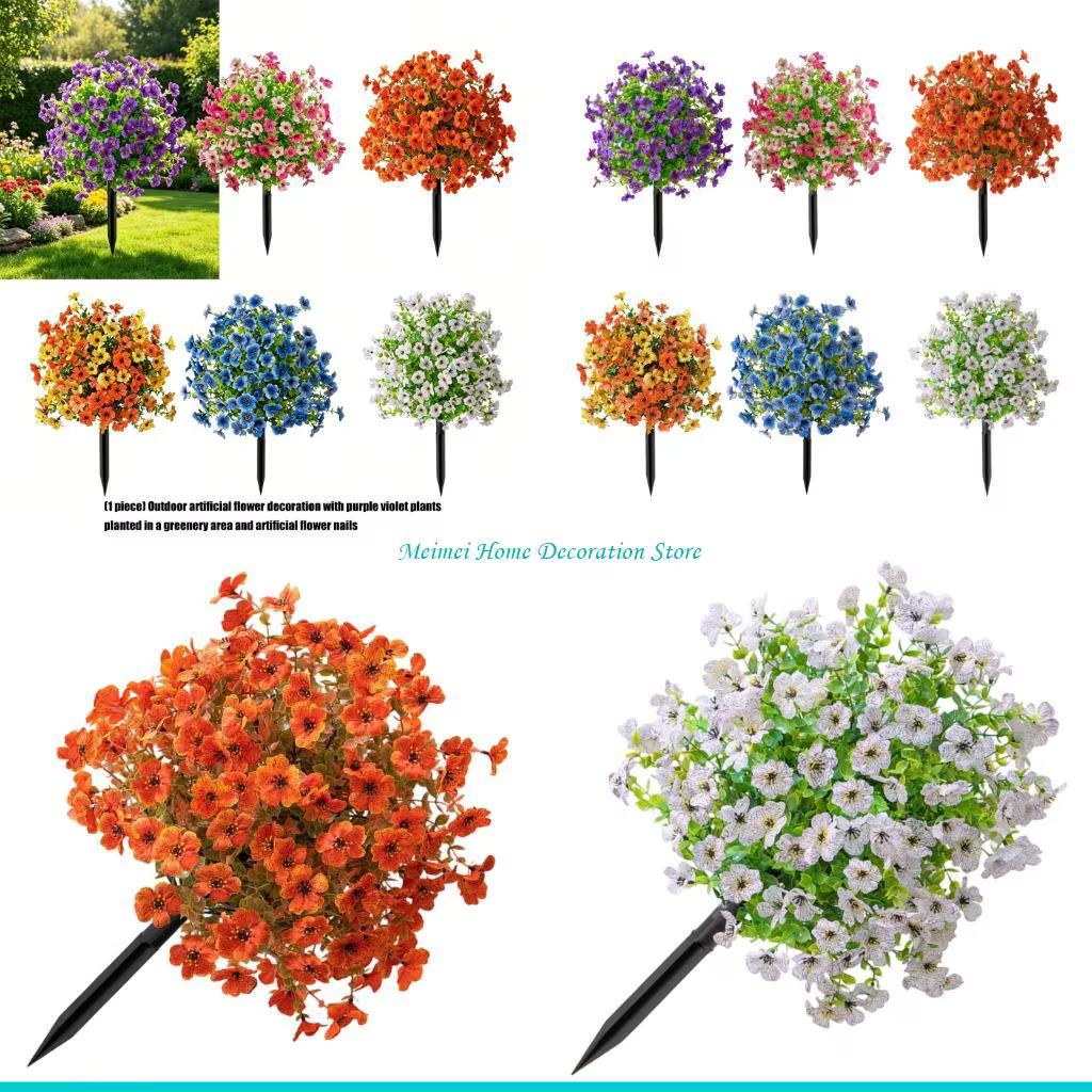 H7BF – plante à fleurs artificielles avec piquet