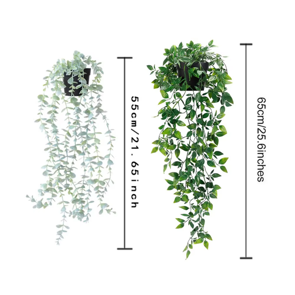 Plantes d'eucalyptus artificielles suspendues avec Pot