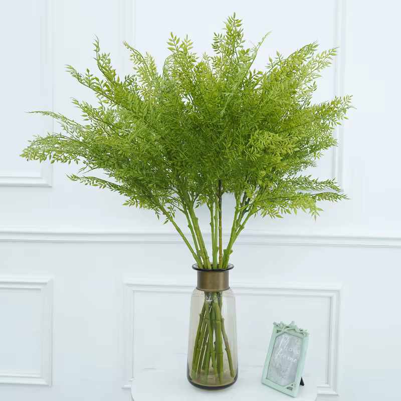 Branche de fleur artificielle en feuille de plante verte de 95 cm