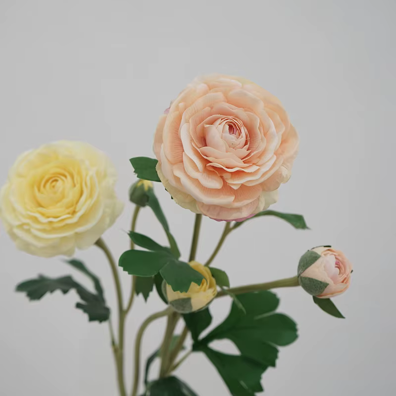Fleurs artificielles de pivoine 2 têtes haut de gamme hydratant