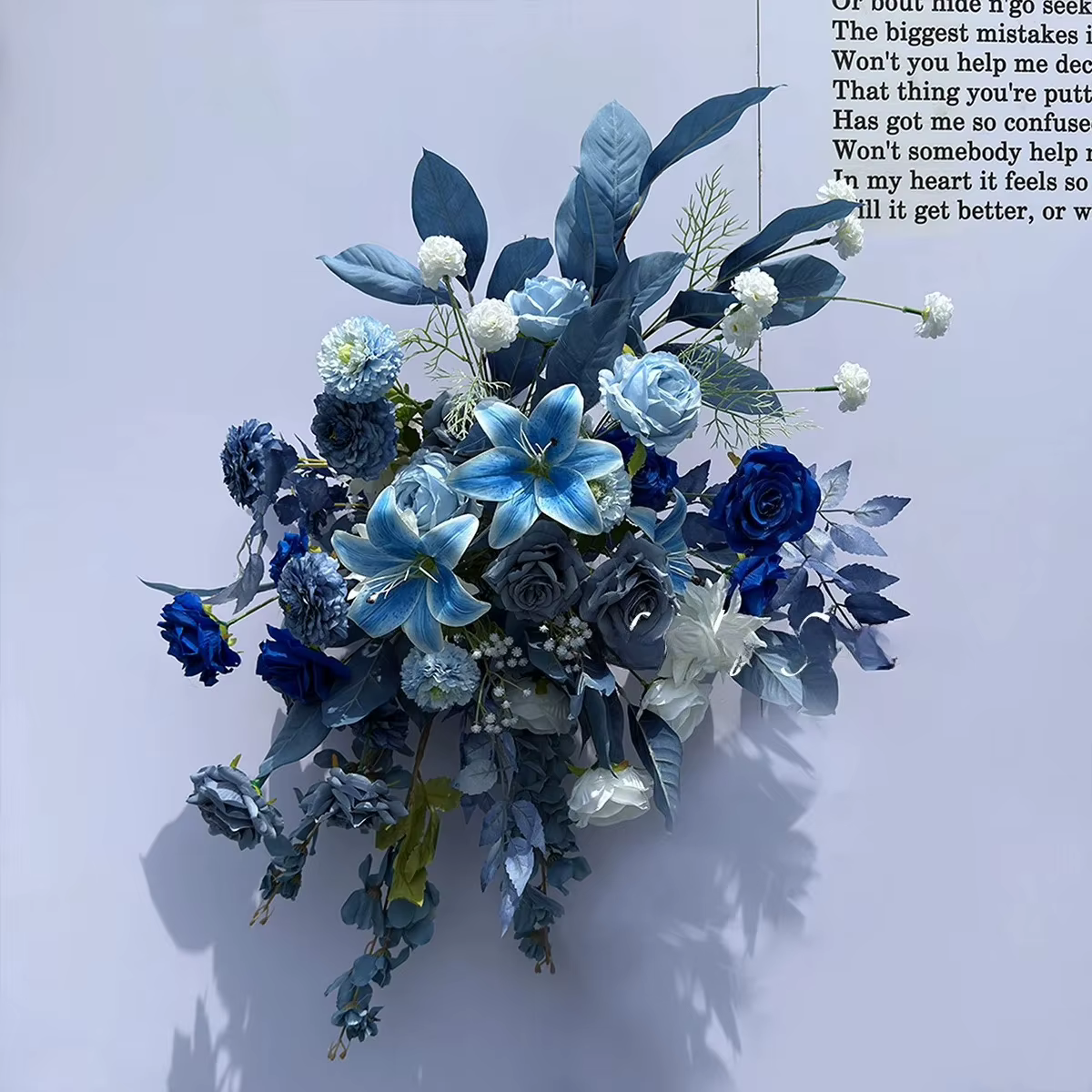 Haze bleu fleur extérieure fleurs artificielles décoration de mariage accrocher