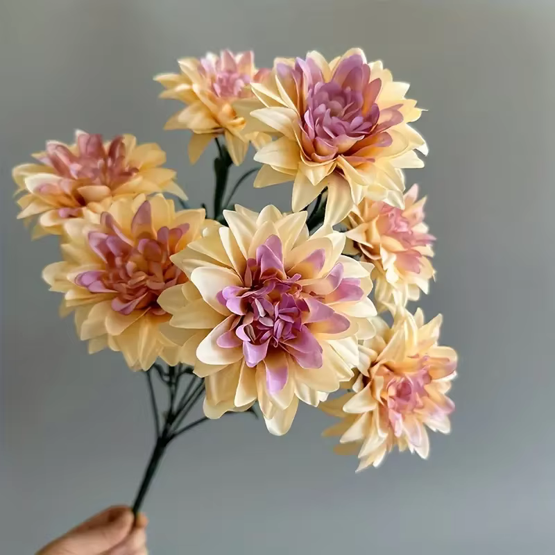 Bouquet de Dahlia artificielles à 7 têtes