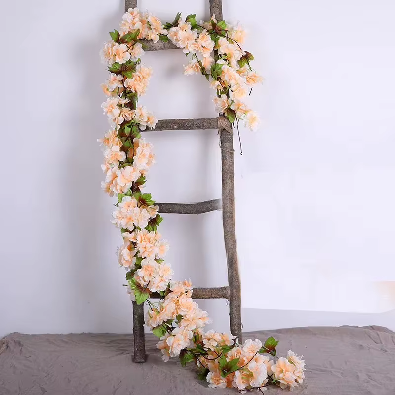 Guirlande de fleurs de cerisier artificielles en soie
